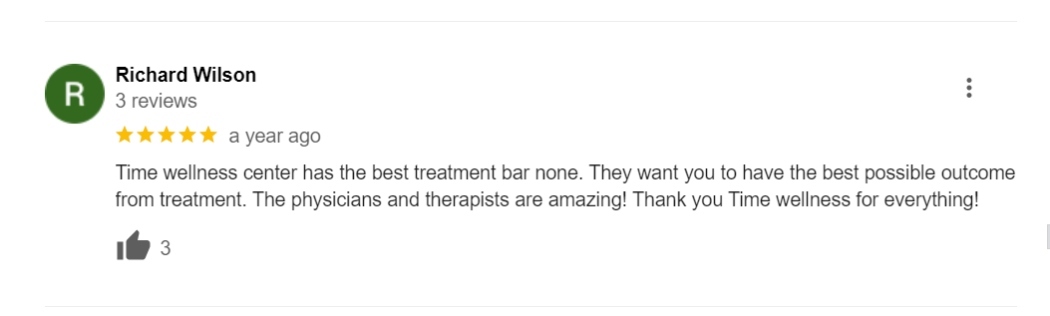 a review from Time Wellness Tennessee website