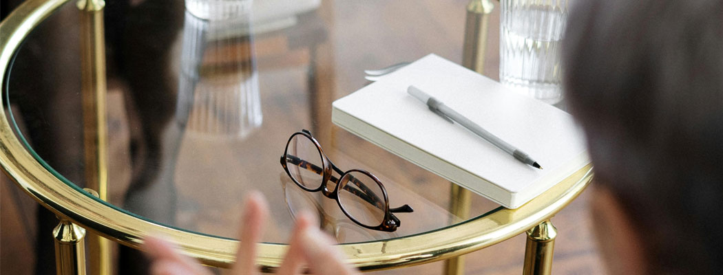 a therapist taking notes